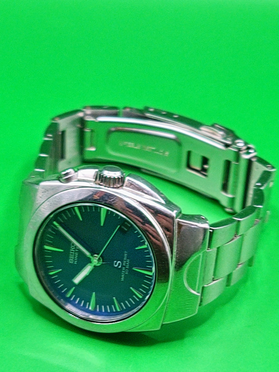 Seiko Kinetic “S” Ref. 5M63-0A30  Blue Sunburst Dial – Early 2000s Japanese Kinetic Classic image 6